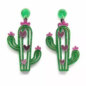 NWOT Acrylic Cactus 🌵 Earrings
